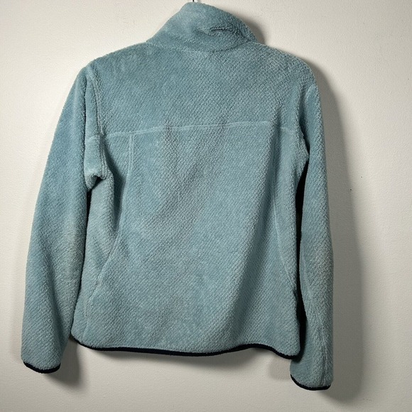 Patagonia Jacket Womens S Small blue Fleece Snap Buttons Pockets Logo - Picture 4 of 6